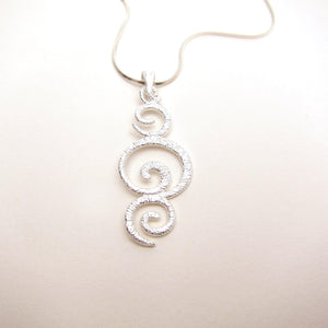 Triple Swirls Pendant Necklace